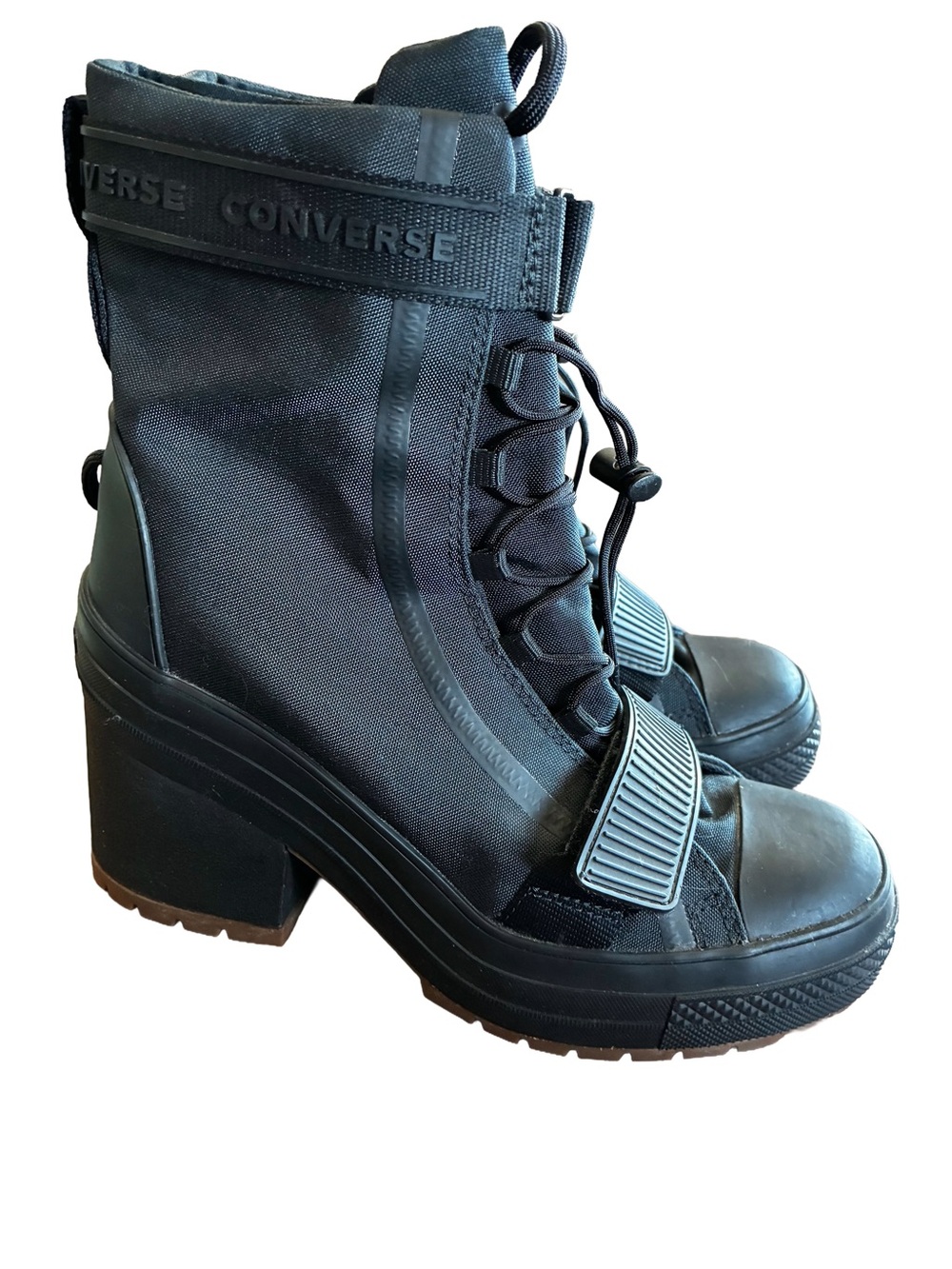 Converse Chuck Taylor GR82 Platform Boots Black Women’s 9 Cordura Strap Missing